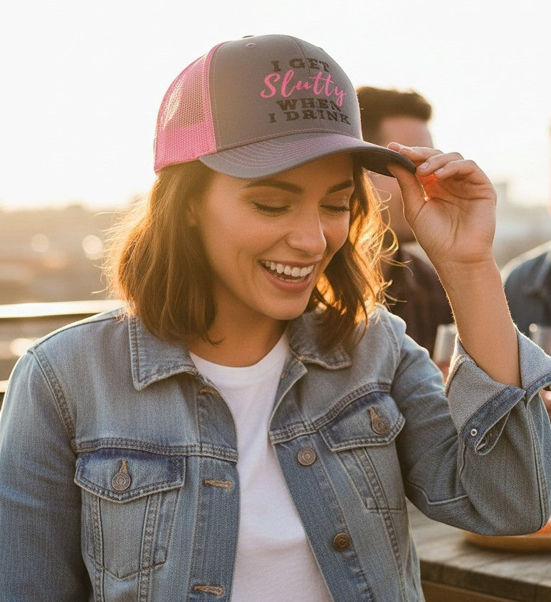 “I Get Slutty When I Drink” Embroidered Richardson 112 Hat